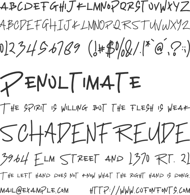 Rumbles font preview