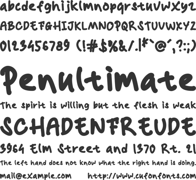 Kido Hand font preview