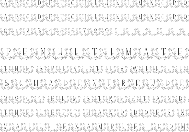 Leave Buds Monogram font preview