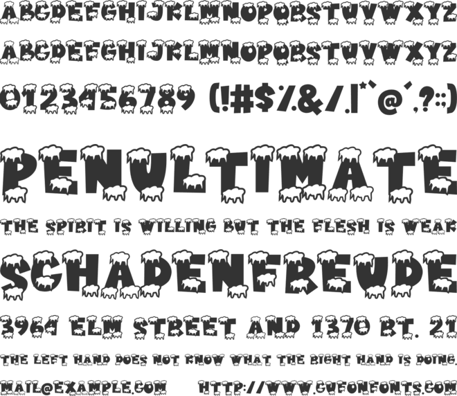 Varsity Christmas font preview