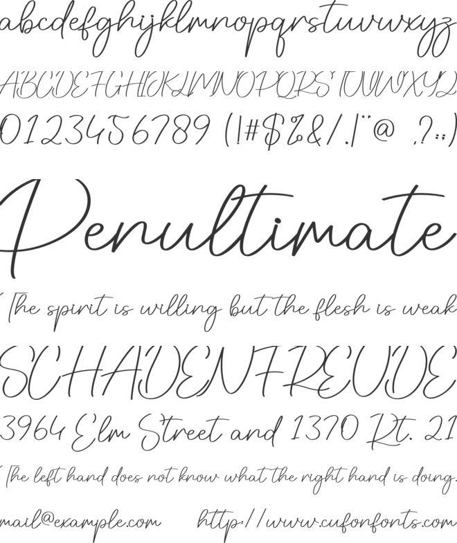 Nature font preview