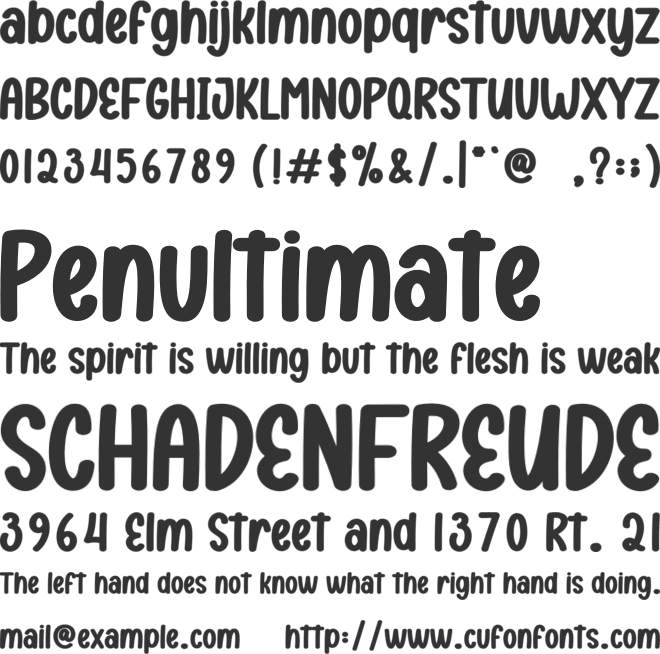 Sunny Day font preview