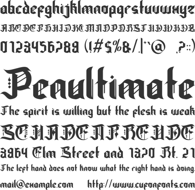 Cloestu font preview