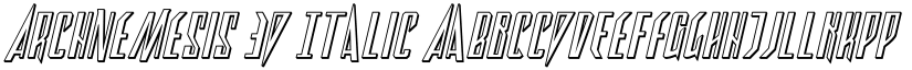 Archnemesis 3D Italic font