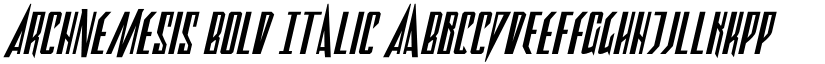 Archnemesis Bold Italic font