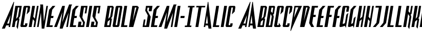 Archnemesis Bold Semi-Italic font