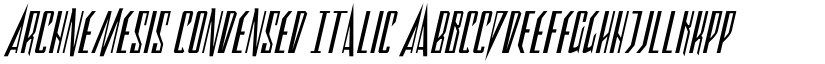 Archnemesis Condensed Italic font