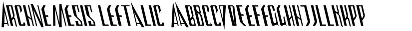 Archnemesis Leftalic font