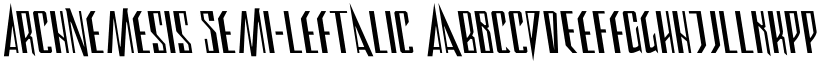 Archnemesis Semi-Leftalic font