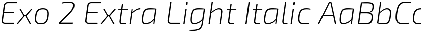 Exo 2 Extra Light Italic font