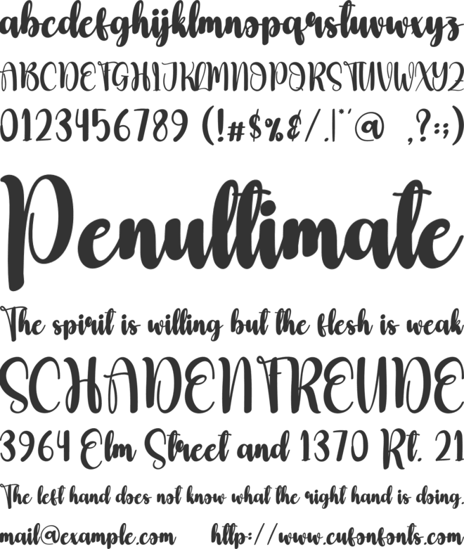 Baddream font preview