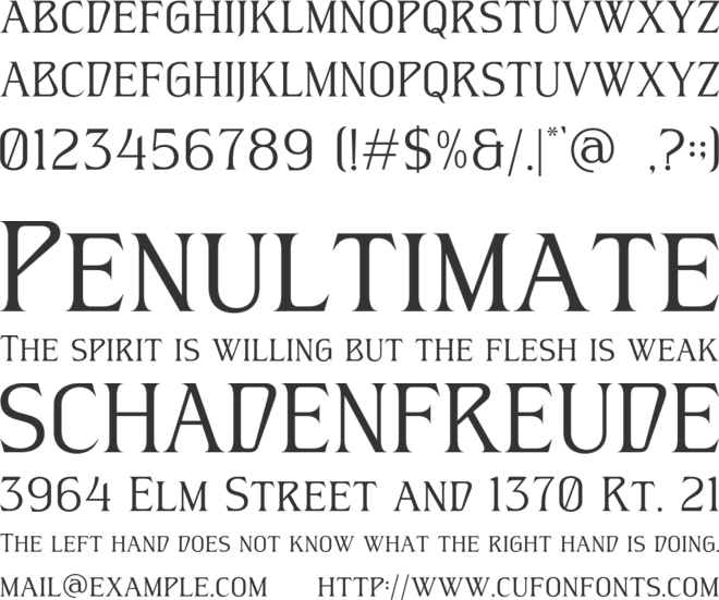 Bernamo font preview