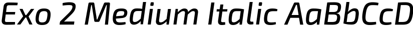 Exo 2 Medium Italic font