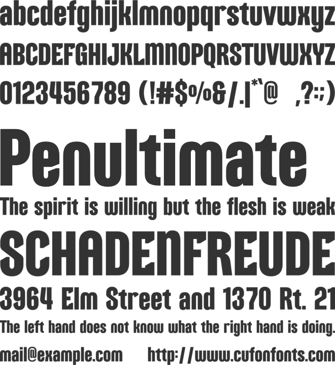 Racking font preview