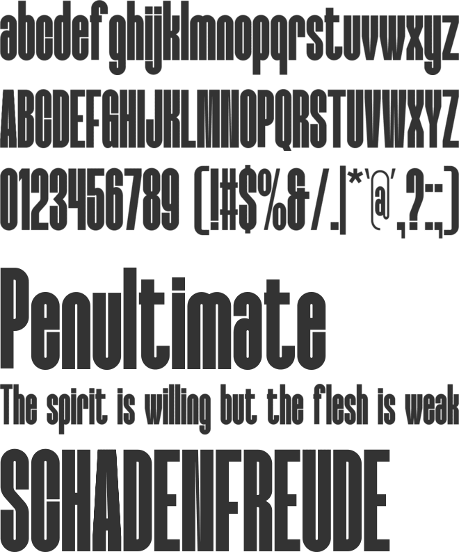 Rasedron font preview