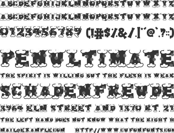 Christmas College font preview