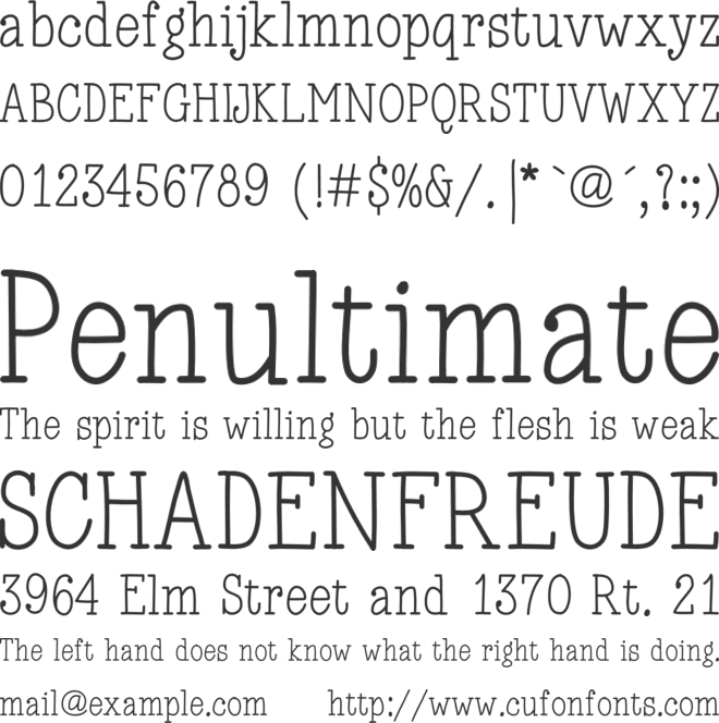 Vintage Typist font preview