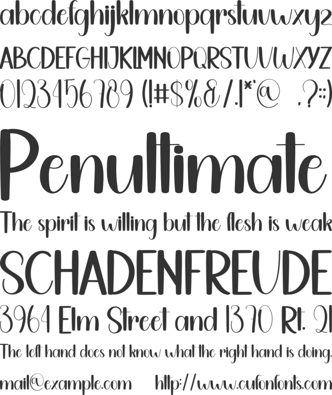 Thursday font preview