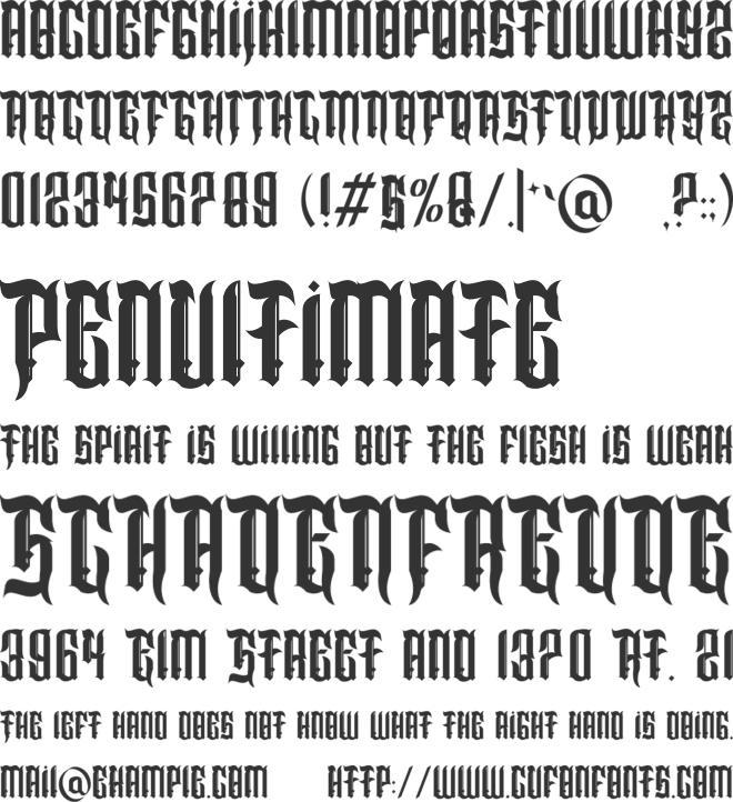 Angelo Thrufh font preview
