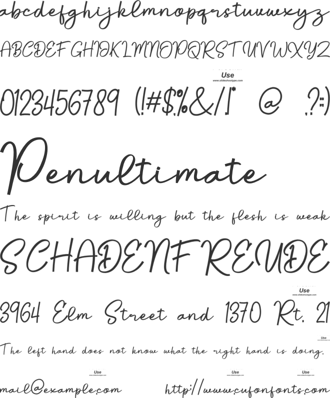 Della Morgan font preview