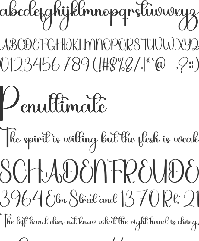 Billion font preview