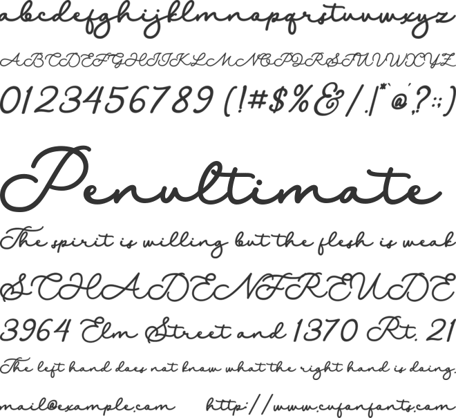 Malliga Signature font preview