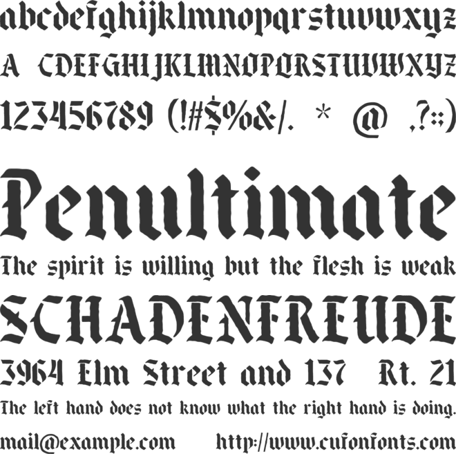 Black Male font preview