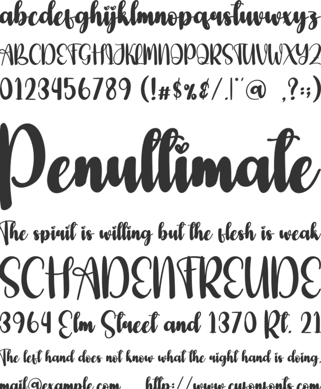 Black Night font preview