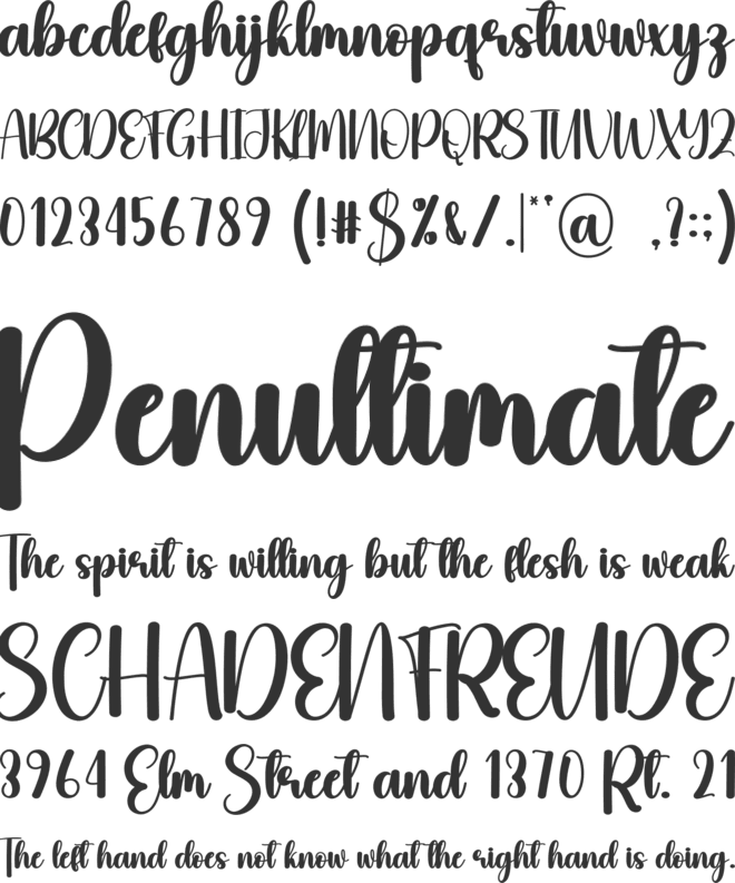 Gloomy font preview