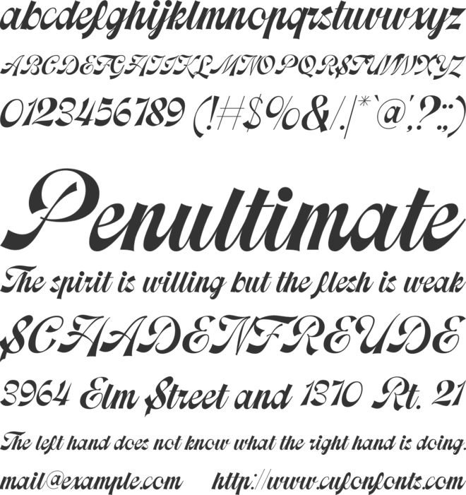 Radelna font preview