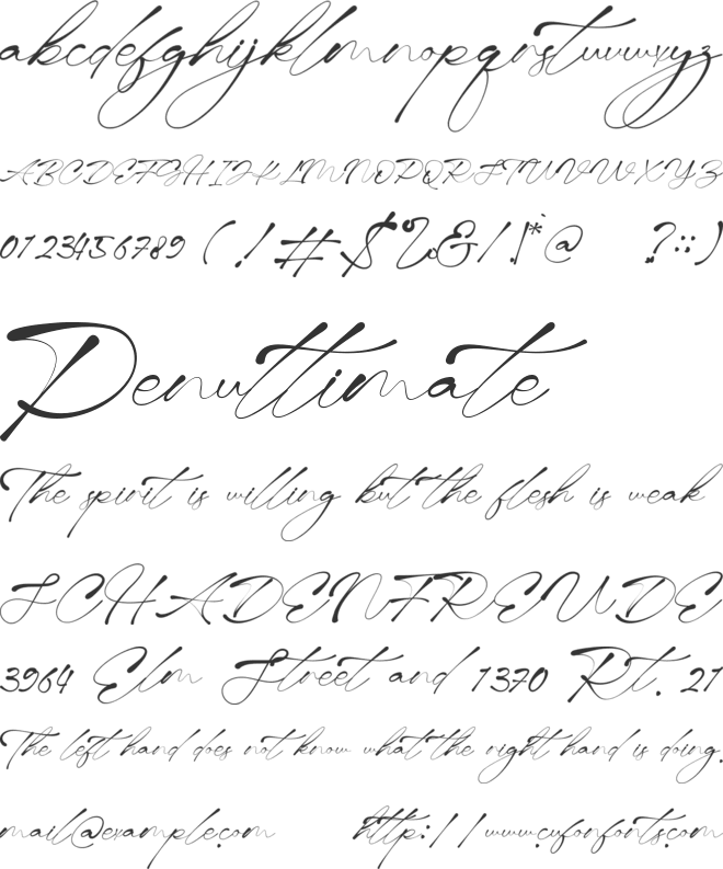 Angel Hati font preview
