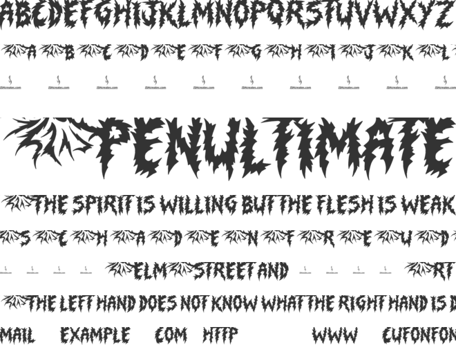 Shudder font preview