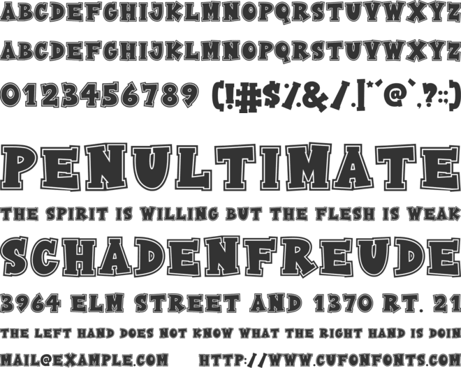 Varsity College font preview