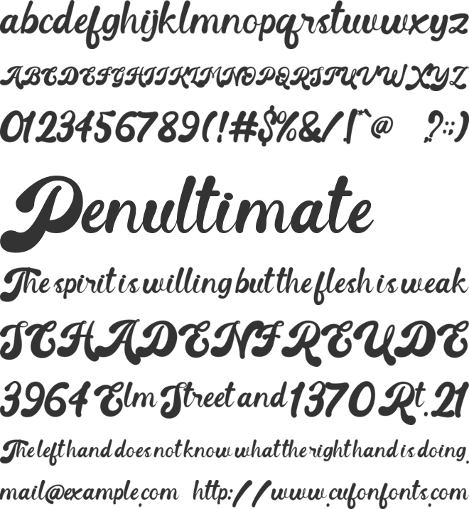 The Reista font preview