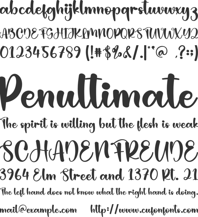 The Alive font preview