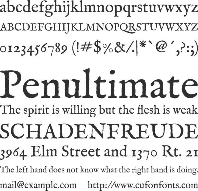 IM FELL English font preview