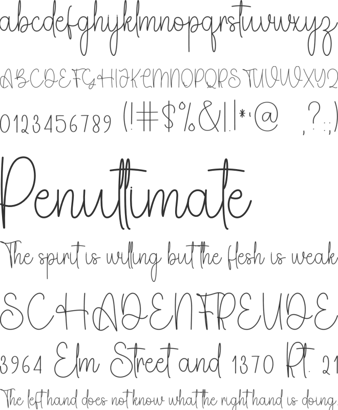 Beauty Handwriting font preview