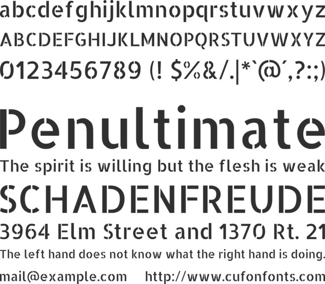 Allerta Stencil font preview