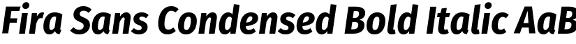 Fira Sans Condensed Bold Italic font