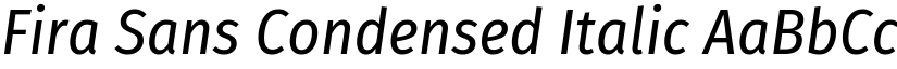 Fira Sans Condensed Italic font