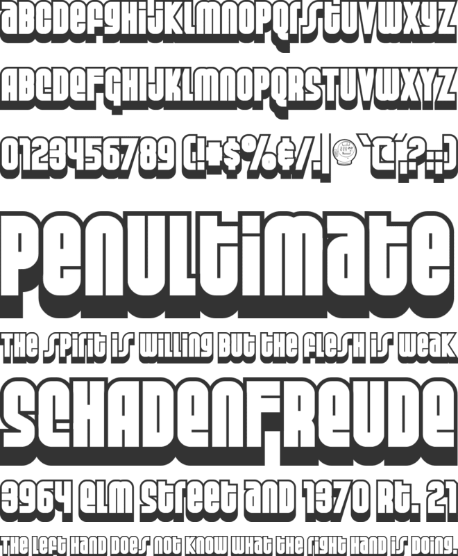 Weltron Special Power / 2001 font preview