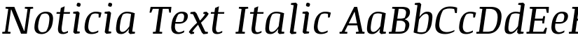 Noticia Text Italic font