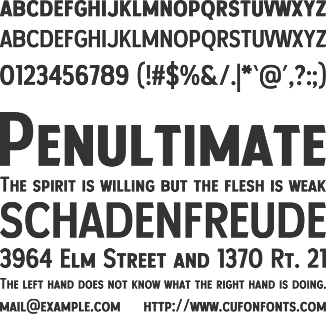Palmera font preview