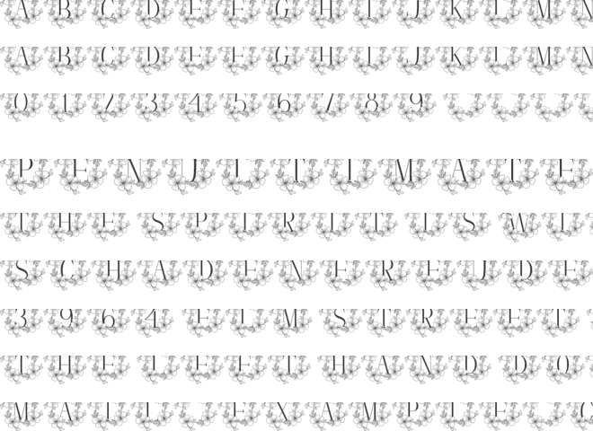 Beauty Magnolia Flower Monogram font preview