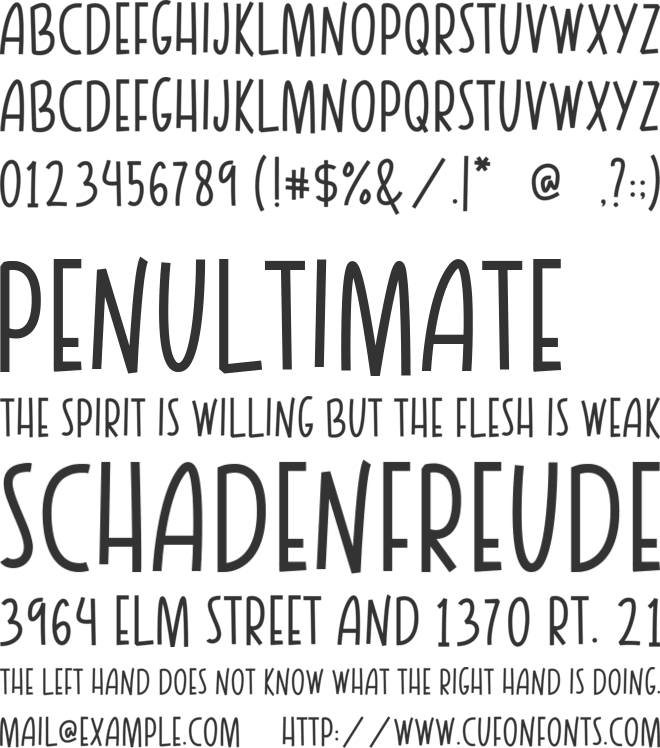 LOST LATE font preview