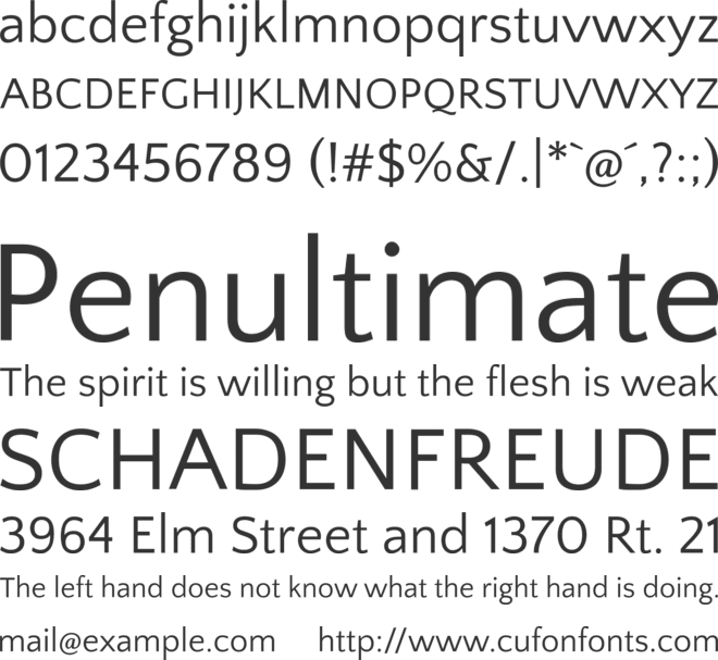 Quattrocento Sans font preview