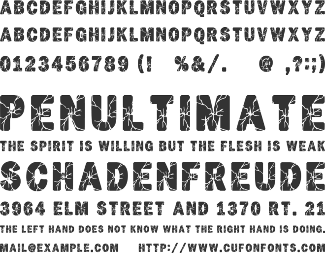 Cracked font preview