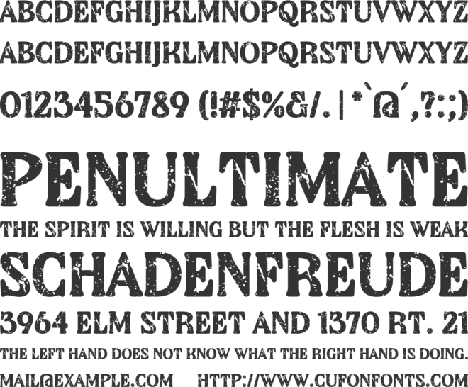 Grunge Stylish font preview