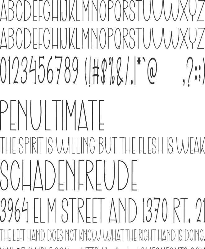 Chocolate font preview