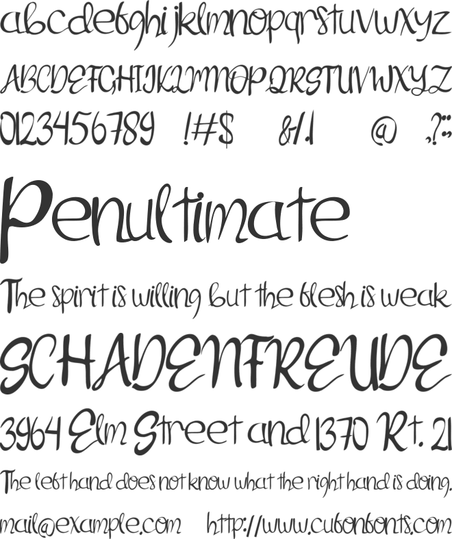 Endang Thuku font preview